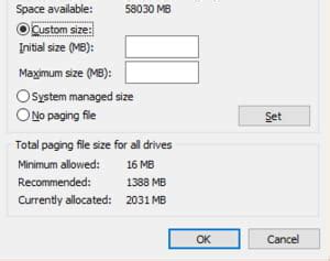 Image result for Virtual Memory Custom Size Settings