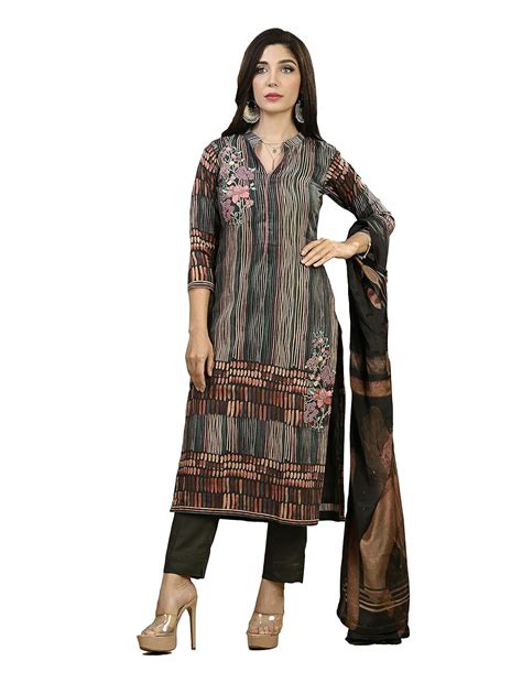 Buy Ramtex Women's Unstitched Suits/Fabric - Glace Cotton/Dupatta ...
