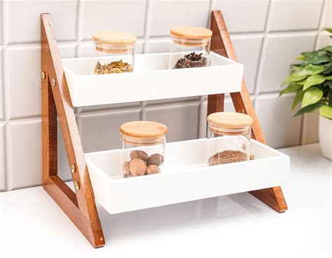 Buy UHUD CRAFTS Multipurpose Wooden Triangluar Countertop Spice Rack ...