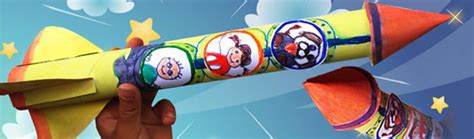 保鲜膜筒手工制作六一儿童节火箭玩具_手艺活网