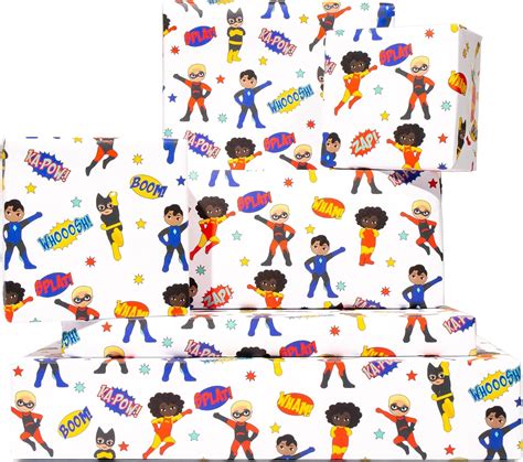Boy Birthday Wrapping Paper - 6 Sheets of Gift Wrap India | Ubuy