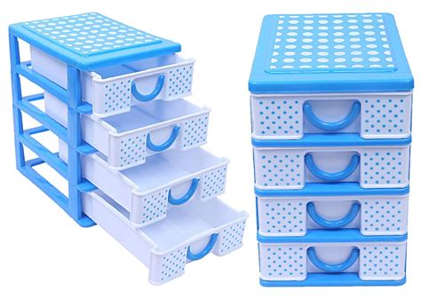 Kuber Industries Plastic 2 Pieces Four Layer Drawer Storage Cabinet Box ...