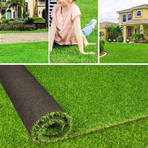 Amazon.com: Artificial Grass Fake Grass Lawn Turf 8 ft x 8 ft ...