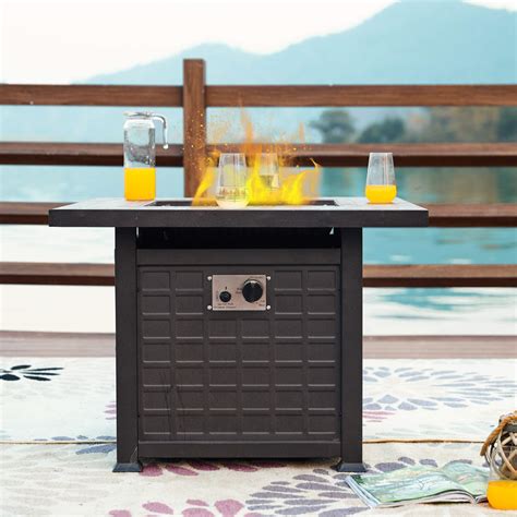 Buy LOKATSE HOME Patio Outdoor Square Fire Table Pit CSA Certification ...