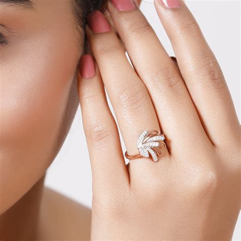 14KT Rose Gold Petal Perfection Diamond Finger Ring