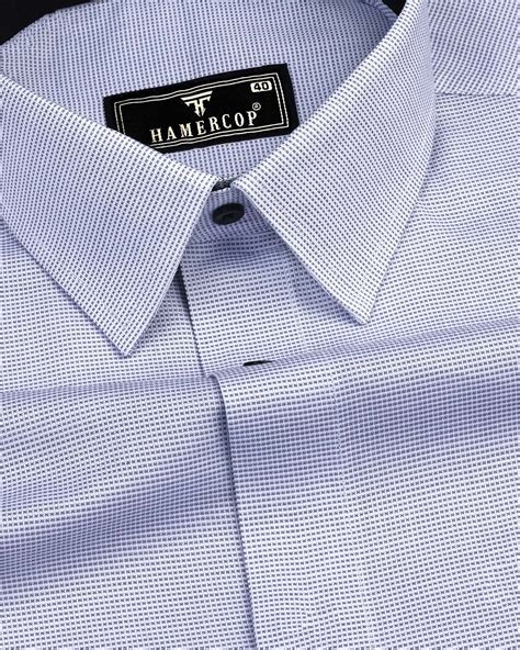 Light Gray Foho Small Dobby Square Check Designer Shirt – Hamercop