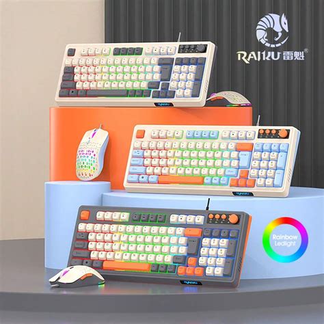 Wired Keyboard And Mouse Set, USB Backlit Mechanical Keyboard And Mouse ...