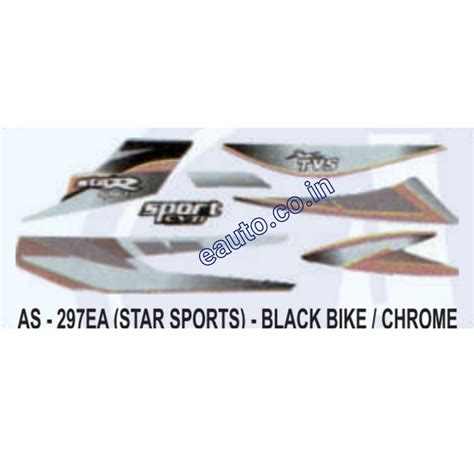 Graphics Sticker Set for TVS Star Sports | Black Vehicle | Chrome Stic