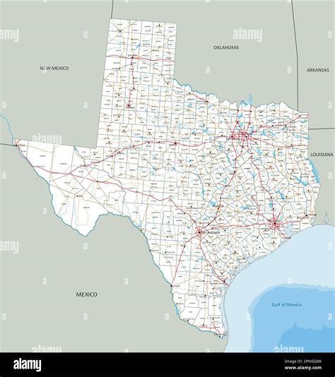 High detailed Texas road map with labeling Stock Vector Image & Art - Alamy
