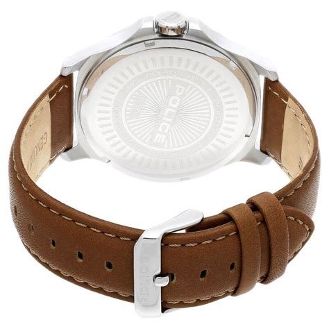 Buy Online Police Quartz Analog with Date Black Dial Leather Strap ...