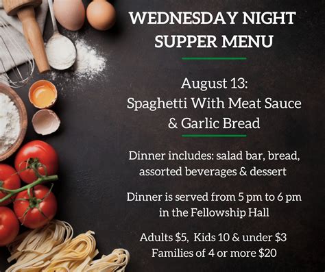 Wednesday Night Supper, First Baptist Church of Brooksville, 13 August ...