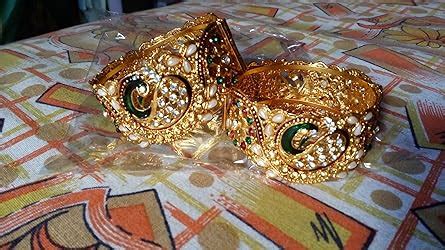 Buy ZENEME Gold Plated American Diamond Studded Dancing Meenakari ...