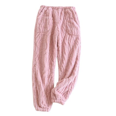 BLVB Womens Plush Pajama Pants Soft Fuzzy Pajama Bottoms for Women Cozy ...