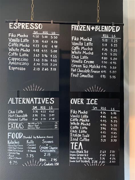 Menu at Kahvi Coffee House + Cafe, Eau Claire