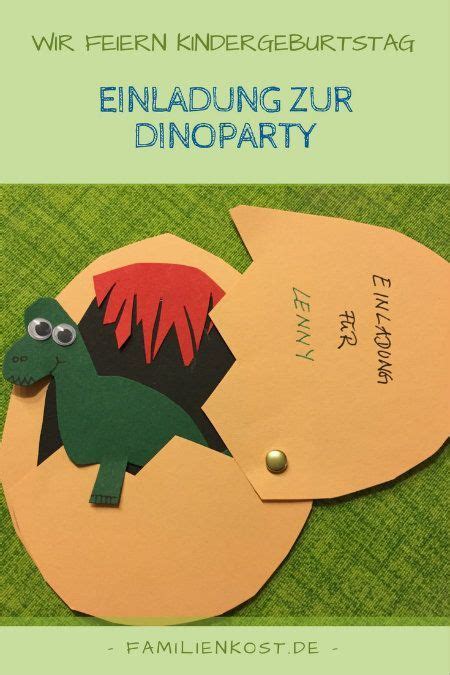 Einladung Kindergeburtstag Basteln Dino