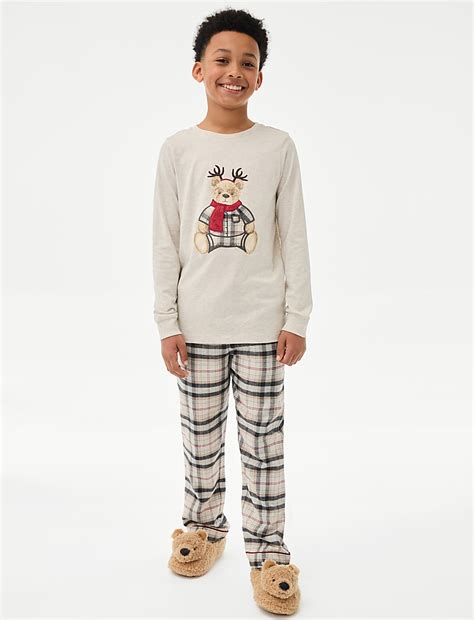 Buy Kids' Spencer Bear™ Family Christmas Pyjamas (1-16 Yrs) at Marks ...