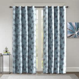 Jacquard Floral Blackout Eyelet Door Curtain - 9ft (108 inch), Marine Green