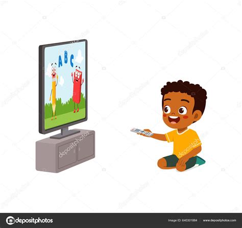 Cartoon Kid Watching Tv