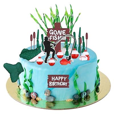 DatingShiny Fishing Cake Toppers Gone Fishing Cake Decoraions India | Ubuy