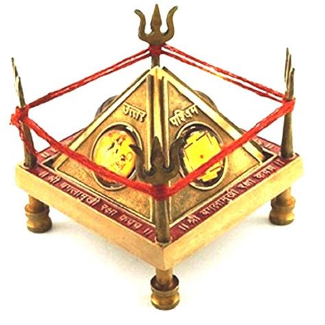 numeroastro Shri Baglamukhi Raksha Kavach Yantra Chowki in Brass - (11 ...