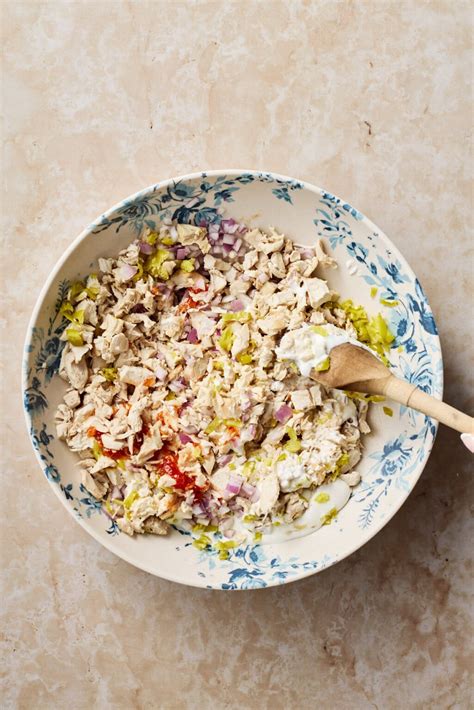 High Protein Pepperoncini Chicken Salad Recipe | Healthy Little Peach