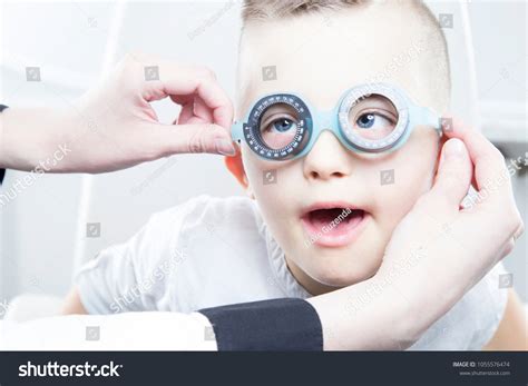Child Down Syndrome Eye Vision Therapy Stock Photo 1055576474 ...