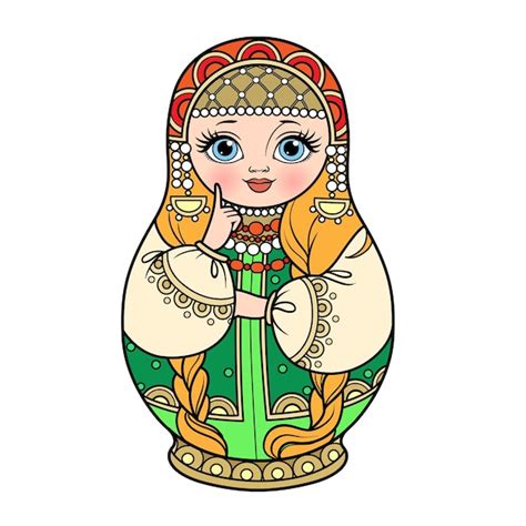 Rosyjska tradycyjna lalka gniazdowa Matrioszka w eleganckim kokoshniku ...