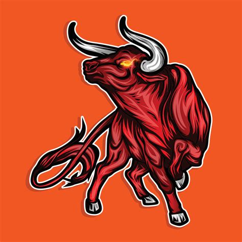 Wild Red Bull esport Gaming Mascot logo 10755967 Vector Art at Vecteezy