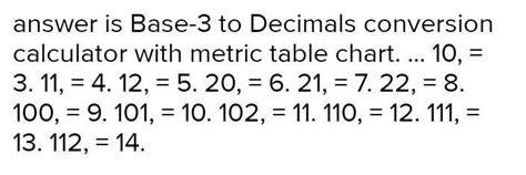 Write the first 20 decimal digits in base 3. - Brainly.in
