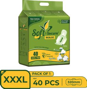 soft & secure Cotton Soft With Extra Gel Overnight Sanitary Pads Pack 1 ...