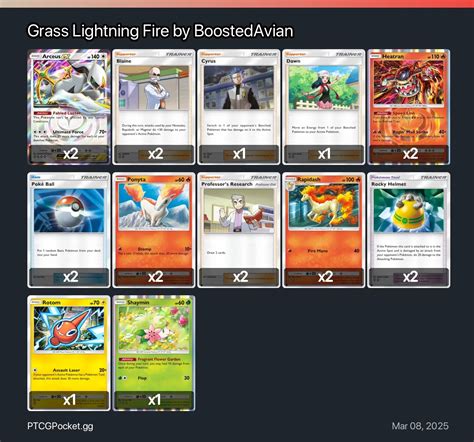 Grass Lightning Fire by BoostedAvian - Pokémon TCG Pocket