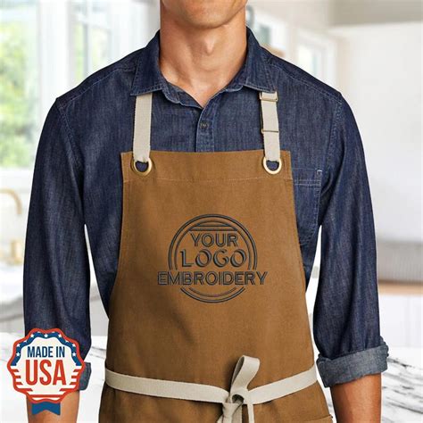 Custom Embroidered Logo Apron, Personalized Text Kitchen Chef Women ...