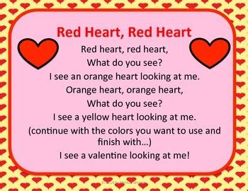 Red Heart, Red Heart - Rhyme & Reader by Adventures in Learning | TPT