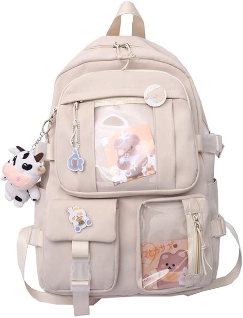 Buy Asge Kawaii Backpack with Cute Pin Accessories Plush Pendant for ...
