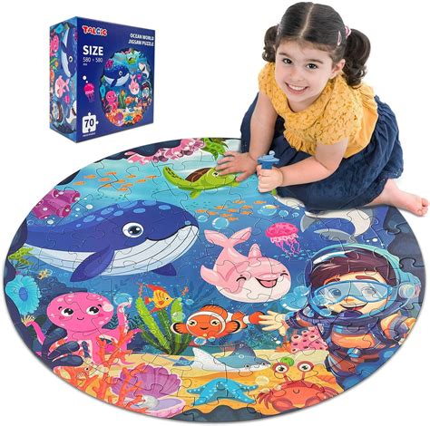 Amazon.com: TALGIC Puzzles for Kids Ages 4-6, Large 70 Piece Round ...