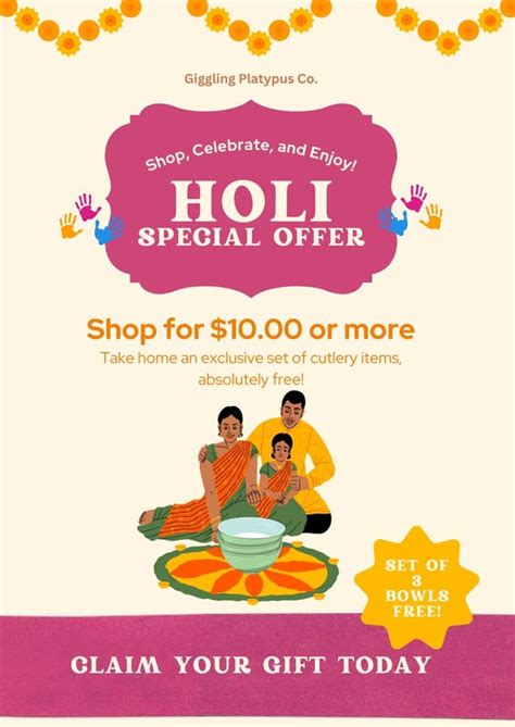 Free, customizable Holi poster template designs | Canva