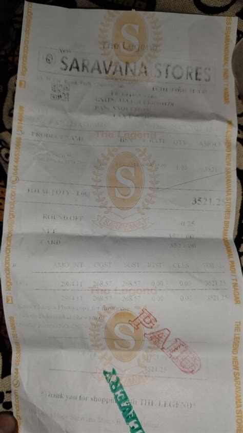 [Resolved] Saravana Stores — Request to provide duplicate bill copy