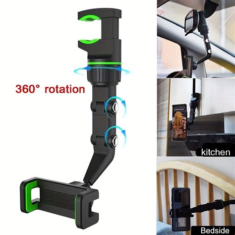 360 Rotation Car Rearview Mirror Phone Holder Mount – CRAZE