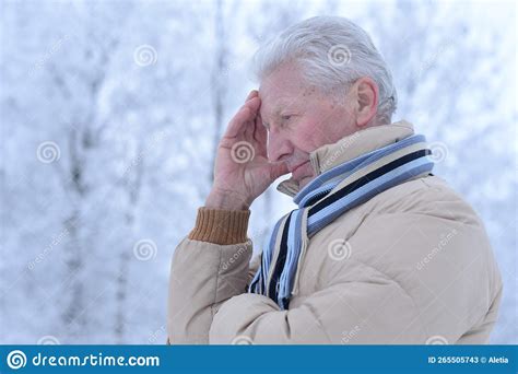 Portrait of an Old Man in a Jacket in Winter Stock Image - Image of ...