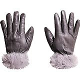 Buy Devil Krystle Women's & Girl's PU Warm Gloves Rabbit Fur Wrist ...