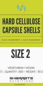 Sharrets Empty HPMC Vegetarian Capsules size"2", Clear transparent CT ...