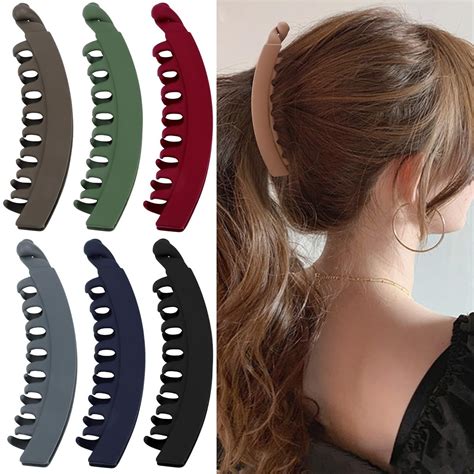 6Pcs Banana Clips Hair for Women Vintage Large Bananas Hair Clip for ...