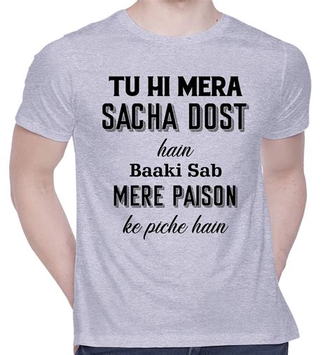 CreativiT Graphic Printed T-Shirt for Unisex Tu Hi Mera Sacha Dost Hai ...