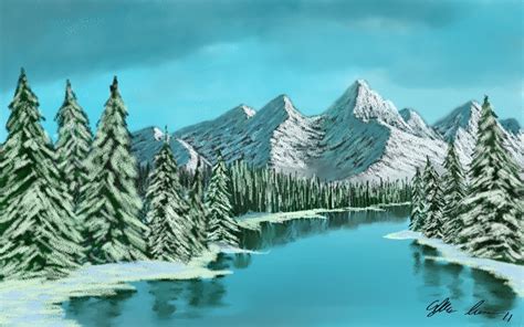 Snowy Landscape Drawing at PaintingValley.com | Explore collection of ...
