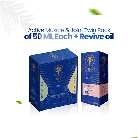 Ayurvedic Pain Relief Oil | Active Muscle & Joint Twin pack + Revive oil