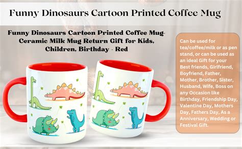 Buy ARTBUG™ Funny Dinosaurs Cartoon Printed Coffee Mug- Ceramic Milk ...