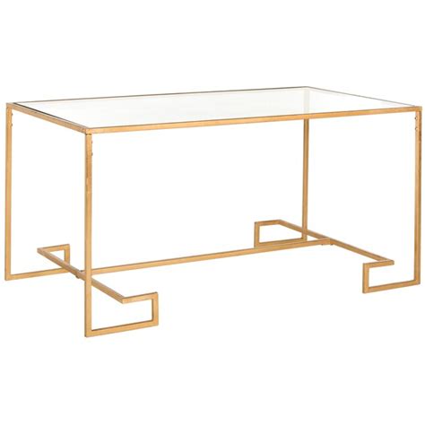 Safavieh Burton Gold/Clear Glass Glam Coffee Table at Lowes.com