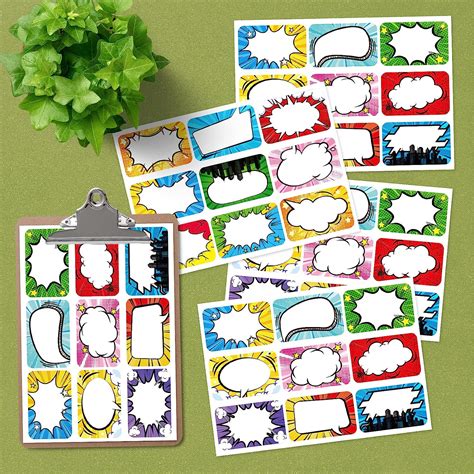 Buy Superhero Name Tags Labels Stickers 216 Counts Colorful Large ...