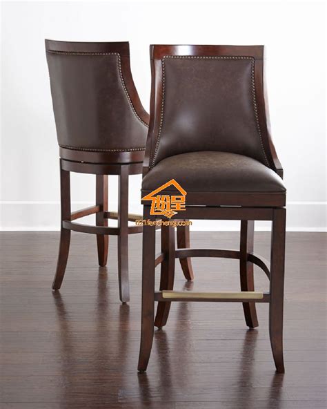 美式真皮吧椅 高品质铆钉工艺 - 美式家具频道 - 纷呈家具