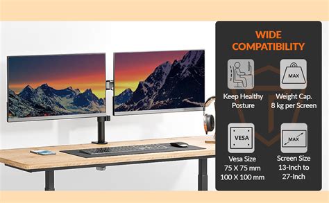 Amazon.in: Buy Tukzer Heavy Duty Dual LCD Monitor Desk Mount Stand with ...